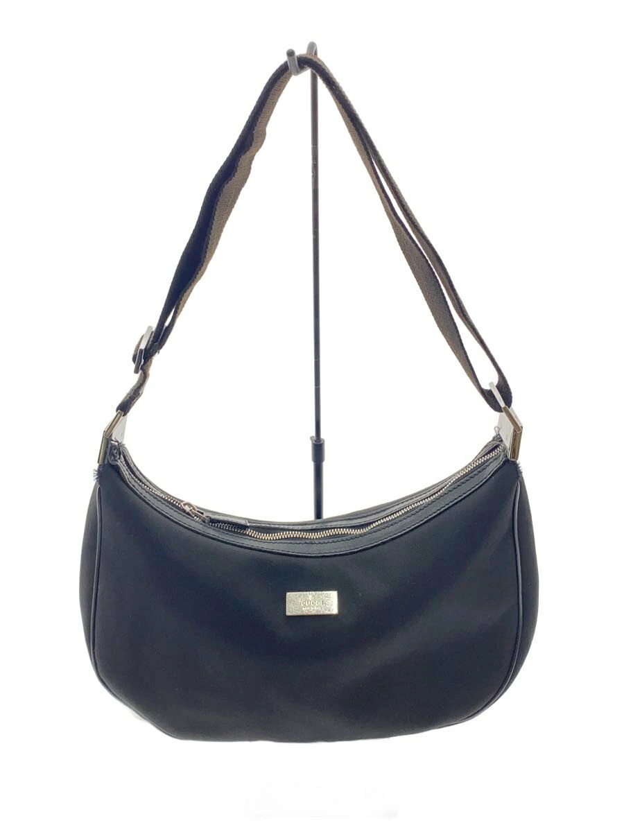 Gucci Logo Plate Shoulder Bag Black